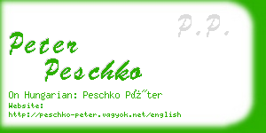 peter peschko business card